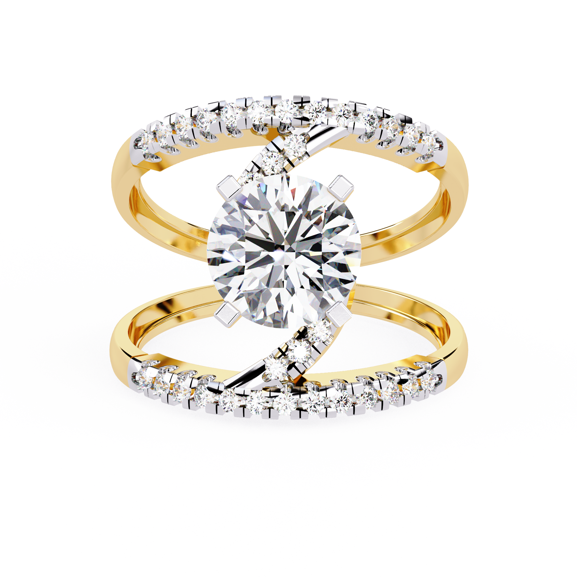 2.38 CT Pave Lab Grown Diamond Ring – 14K Yellow Gold